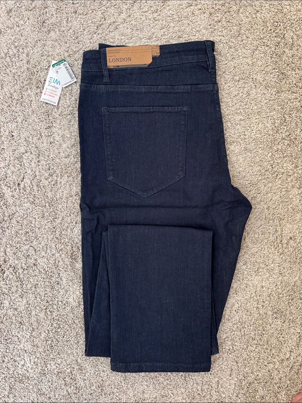 Simons Men's Slim Straight Jeans in Dark Navy